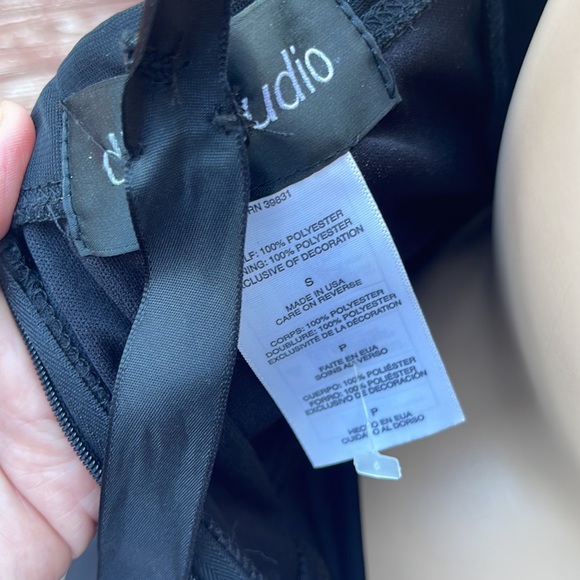 D.B. Studio Size Small Beaded Front Black Dress Flowy Back Zip- Homecoming - Picture 5 of 6